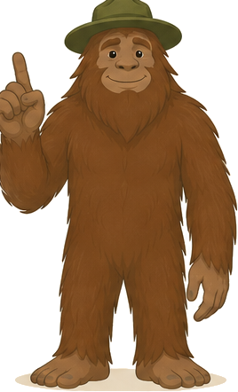 Ranger the Sasquatch pointing out a tip